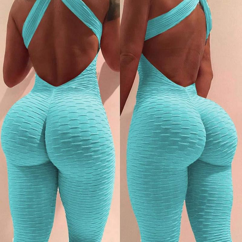 Womens Jumpsuit One Piece Sports Yoga Bodysuit Leggings Romper