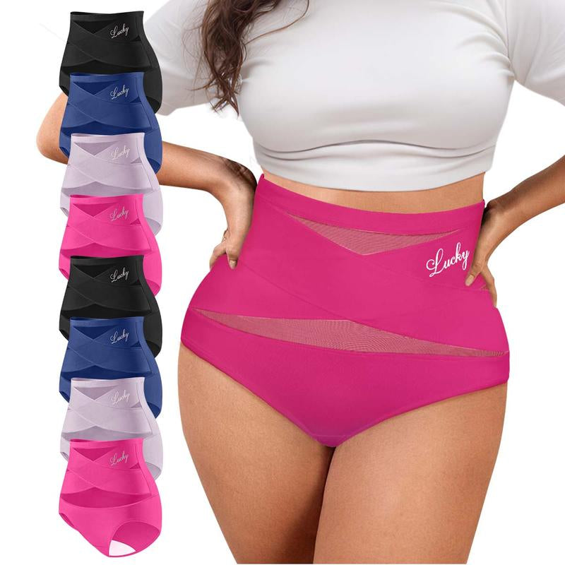 High-Waisted Letter Print Underwear,Cross Support Tummy Control Panties for Women,Breathable Slimming Underwear for Women, All-Season Comfy Daily Wear. Casual Bridal Basic Minimalist Lingerie