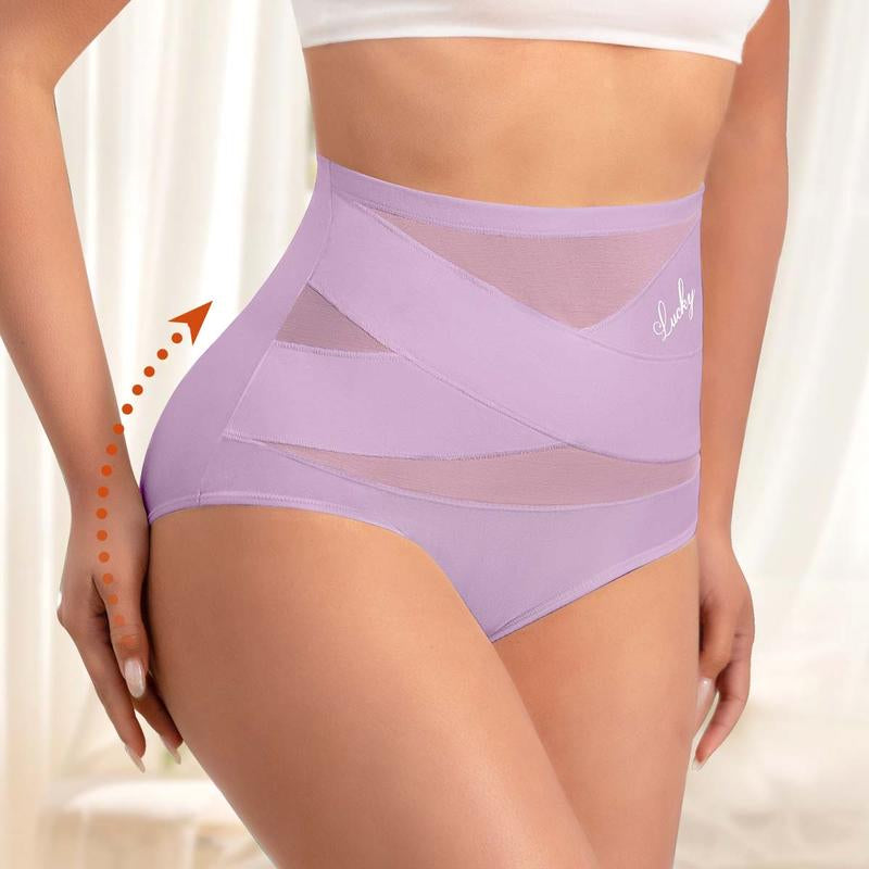 High-Waisted Letter Print Underwear,Cross Support Tummy Control Panties for Women,Breathable Slimming Underwear for Women, All-Season Comfy Daily Wear. Casual Bridal Basic Minimalist Lingerie