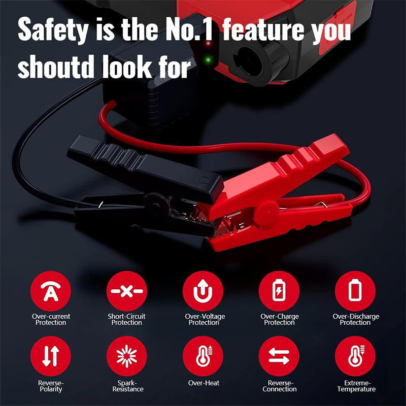 8000A Car Jump Starter,12Vauto Battery Booster for up to 7.0L Gas & 5.5L Dieselengines, Portable Lithium Pack with LED Light & USBQC3.0