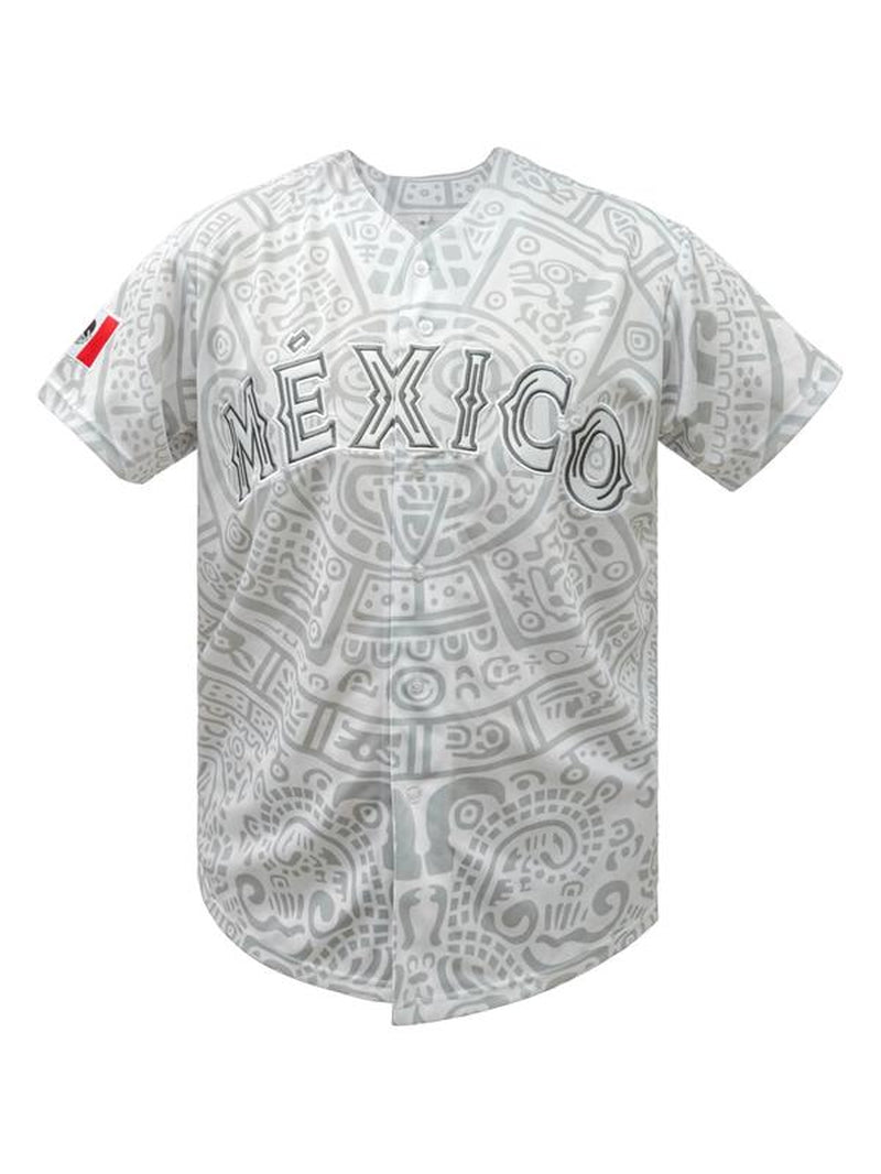 Men'S Baseball Jersey, Short Sleeve Mexico Embroidered Shirt for Sports