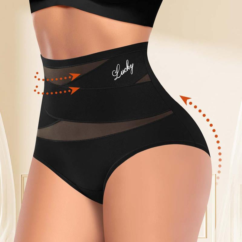 High-Waisted Letter Print Underwear,Cross Support Tummy Control Panties for Women,Breathable Slimming Underwear for Women, All-Season Comfy Daily Wear. Casual Bridal Basic Minimalist Lingerie