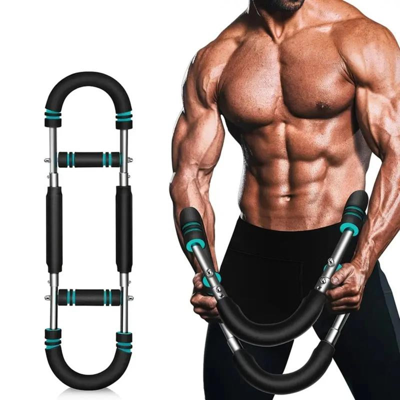 Arm Trainer, 60-110Lb Adjustable Chest Workout Equipment, Arm Trainer, Arm Strength Trainer, Portable Power Twister Bar,Portable Spring Resistance for Home Workout Equipment