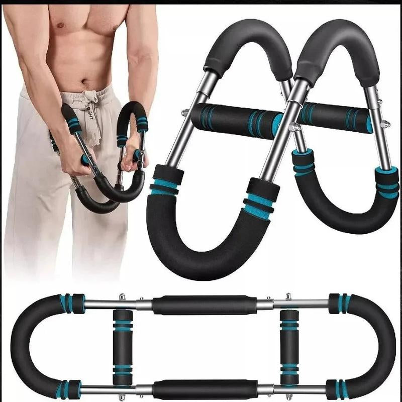Arm Trainer, 60-110Lb Adjustable Chest Workout Equipment, Arm Trainer, Arm Strength Trainer, Portable Power Twister Bar,Portable Spring Resistance for Home Workout Equipment