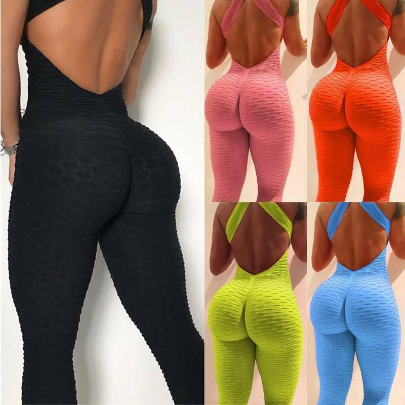 Womens Jumpsuit One Piece Sports Yoga Bodysuit Leggings Romper