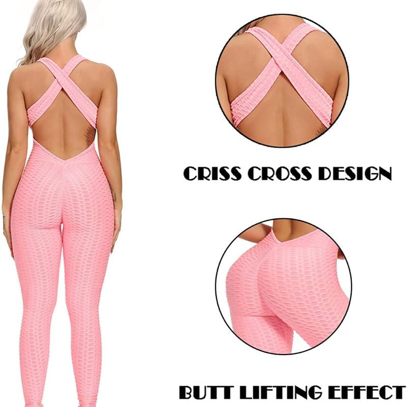 Womens Jumpsuit One Piece Sports Yoga Bodysuit Leggings Romper