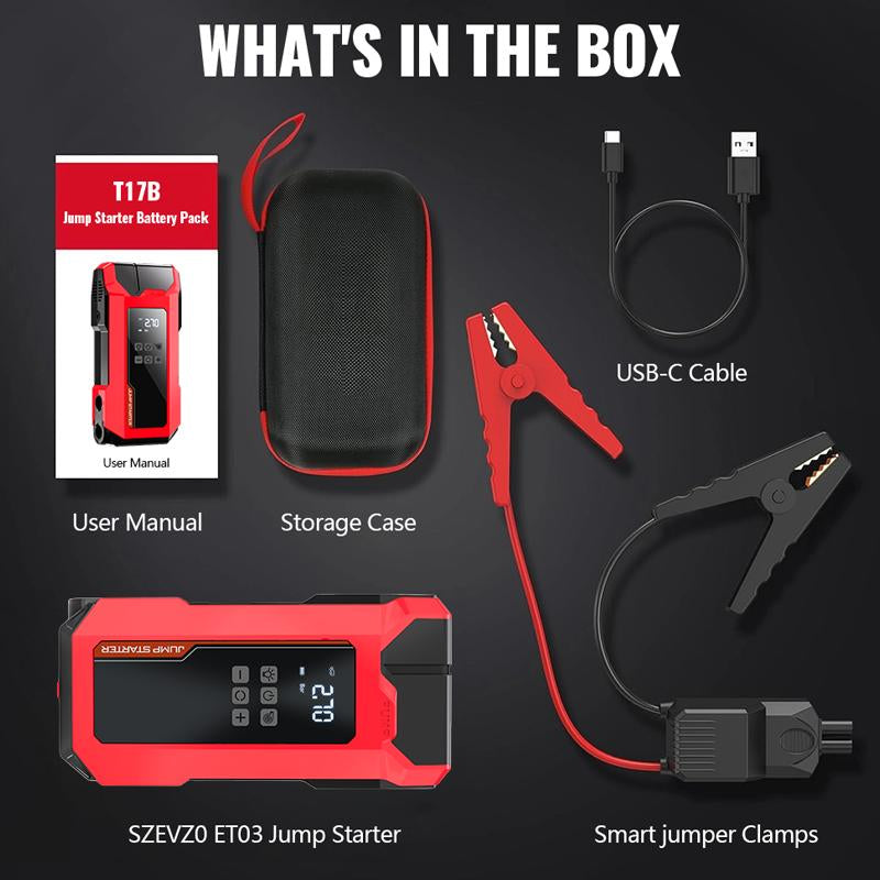 8000A Car Jump Starter,12Vauto Battery Booster for up to 7.0L Gas & 5.5L Dieselengines, Portable Lithium Pack with LED Light & USBQC3.0