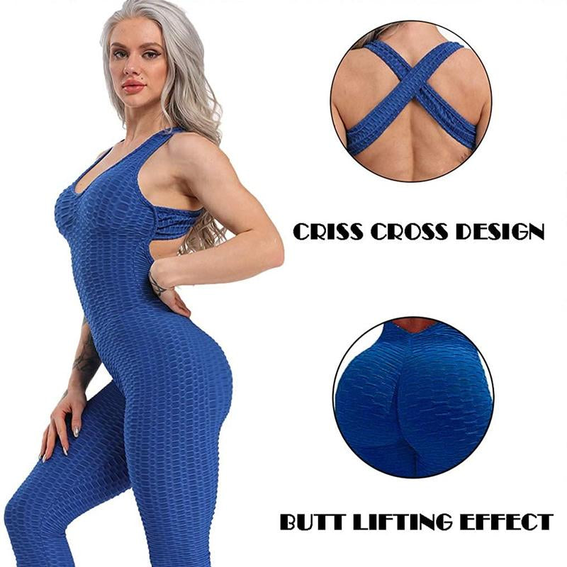 Womens Jumpsuit One Piece Sports Yoga Bodysuit Leggings Romper
