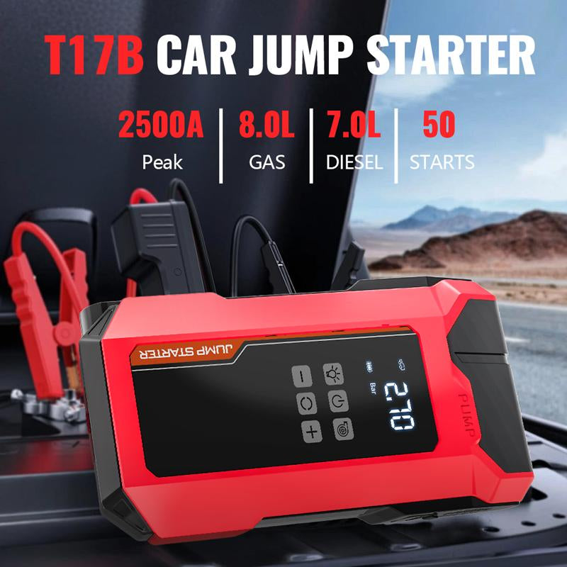 8000A Car Jump Starter,12Vauto Battery Booster for up to 7.0L Gas & 5.5L Dieselengines, Portable Lithium Pack with LED Light & USBQC3.0