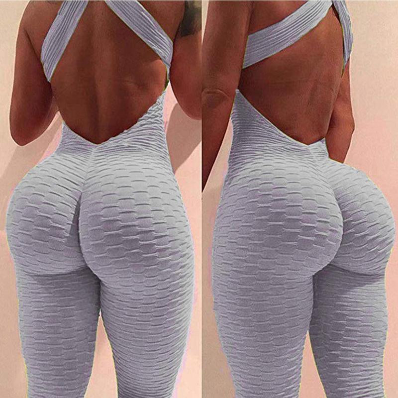 Womens Jumpsuit One Piece Sports Yoga Bodysuit Leggings Romper