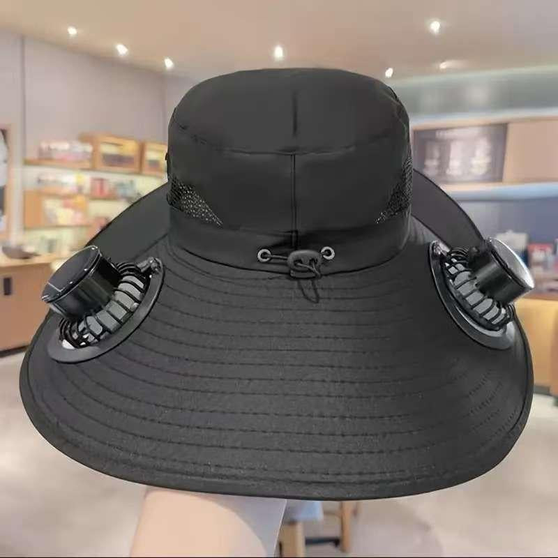【Local Stock!Fast Shipping!】2025 Solar Fan Hat, Detachable Neck Fan, UPF 50+ Wide Brim Sun Hat, 3 Adjustable Positions, Essential Outdoor Gear for Men and Women Camping, Travel, Fishing - XC