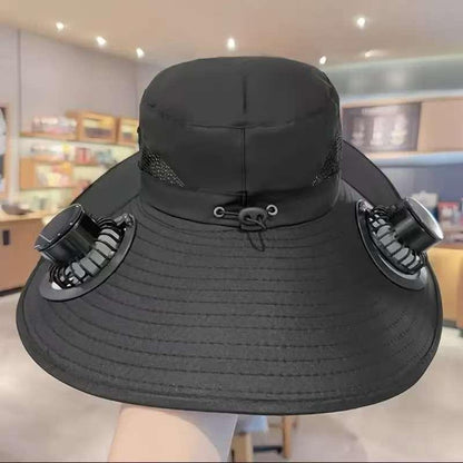 【Local Stock!Fast Shipping!】2025 Solar Fan Hat, Detachable Neck Fan, UPF 50+ Wide Brim Sun Hat, 3 Adjustable Positions, Essential Outdoor Gear for Men and Women Camping, Travel, Fishing - XC