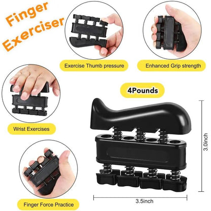 5 PCS Grip Strength Trainer Kit, Hand Gripper Strengthener, Forearm Strengthener, Finger Strengthener Adjustable Resistance Thigh Master Adjustable Hydraulic Chest Exerciser Adjustable Barbell Weight Set Standard Cast Iron Barbell Set