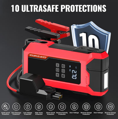 8000A Car Jump Starter,12Vauto Battery Booster for up to 7.0L Gas & 5.5L Dieselengines, Portable Lithium Pack with LED Light & USBQC3.0