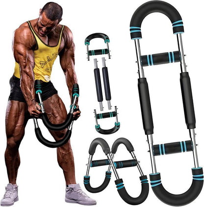 Arm Trainer, 60-110Lb Adjustable Chest Workout Equipment, Arm Trainer, Arm Strength Trainer, Portable Power Twister Bar,Portable Spring Resistance for Home Workout Equipment