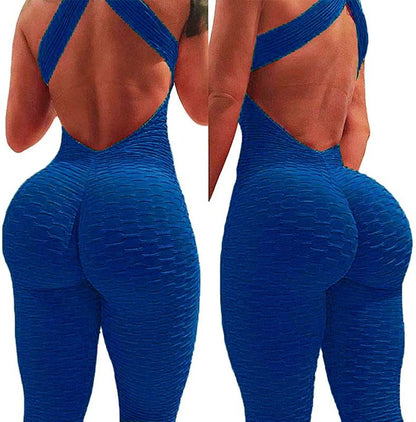 Womens Jumpsuit One Piece Sports Yoga Bodysuit Leggings Romper
