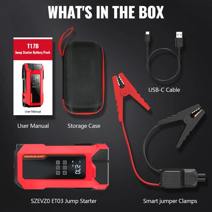 8000A Car Jump Starter,12Vauto Battery Booster for up to 7.0L Gas & 5.5L Dieselengines, Portable Lithium Pack with LED Light & USBQC3.0