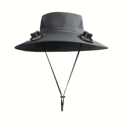 【Local Stock!Fast Shipping!】2025 Solar Fan Hat, Detachable Neck Fan, UPF 50+ Wide Brim Sun Hat, 3 Adjustable Positions, Essential Outdoor Gear for Men and Women Camping, Travel, Fishing - XC