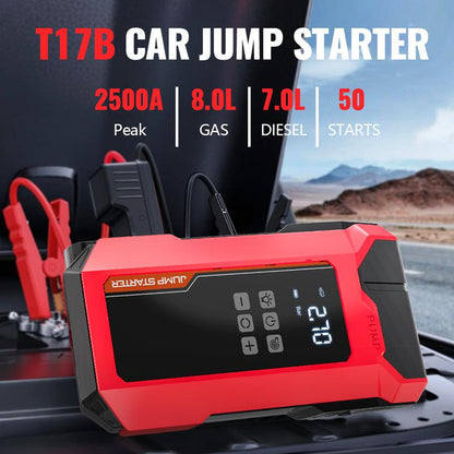 8000A Car Jump Starter,12Vauto Battery Booster for up to 7.0L Gas & 5.5L Dieselengines, Portable Lithium Pack with LED Light & USBQC3.0